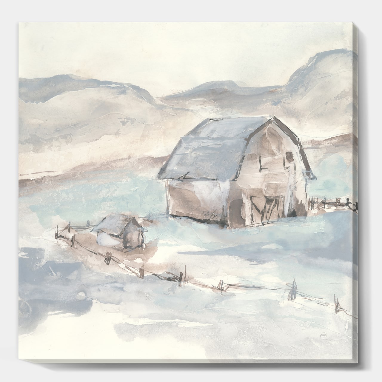 Designart - Farmhouse Barn Grey IV - Modern Farmhouse Premium Canvas Wall Art